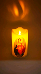 Religion Picture Led Swinging Candle Light Flameless Smokeless Lilin Malaysia Ready Stock