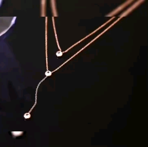 Kokoro Store - Kalung Titanium ORI Dua Layer Kalung Titanium Anti Karat Dan Tidak Luntur Kalung Wanita Korea Terbaru Mewah Elegant