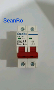 MCB DC 2P 32A C32A SeanRo Miniature Circuit Breaker Proteksi Pemutus Arus Baterai Inverter MPPT