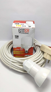 Paket Hemat Fitting Lampu Gantung & Steker ON/OFF Kabel Serabut 2X0.75/10Meter + Bohlam LED 20 Watt