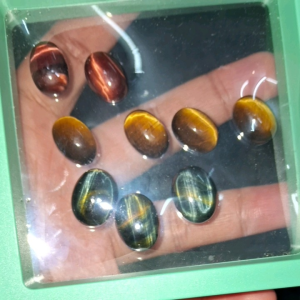 batu permata Tiger eye asli (Blue Red Yellow) gemstone natural