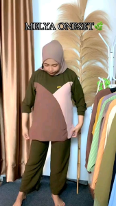 PROMO RAMADAN one set melya crinkle airflow OOTD style wanita masa kekinian TRAND FASHION