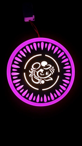 Lord Sri Ganesha LED Light Wall Lamp ( Rangoli Round Shape with Colour LED )