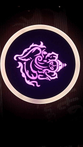 Lord Sri Ganesha LED Light Wall Lamp ( Plain Round Shape with Multi Colour )