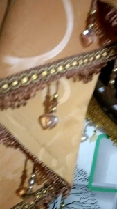 1 set Gorden Poni Spanyol Mewah Tirai Pintu Kamar Minimalis Kombinasi Warna