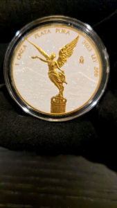 [Extraordinarily Rare & Collectible] 2023 Diamond Dust & Gilded 1oz Silver Libertad Coin