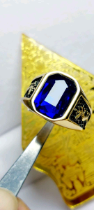 Cincin Pria Titanium King Safir Real 100% Full Titanium (Garansi)