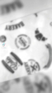 Kertas Baking Laminasi motif BAKERY LABEL uk 20 x 20 cm (100 Pcs)