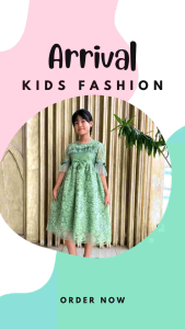 Gaun Anak Full Brokat Rempel Depan