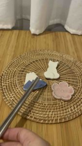 Kirari Matcha ที่วางช้อนตักมัทฉะ ที่วางตะเกียบ เซรามิกญี่ปุ่น Japanese Ceramic Stand for Chashaku งานปั้น Minoyaki (Made in Japan) พร้อมส่ง