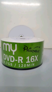 MY PRINTABLE BLANK DVD DVD-R/DVDR DISC (10pcs 25pcs 50 PCS)