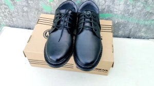 Mandiens Sepatu Kerja Pantofel Pria Kulit Sapi Pdh 01 Hitam Dof