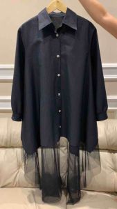 Fashion Korean Style Midi Dress Katun Mango with Tulle