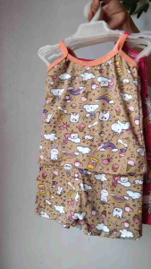 3 Pairs Printed Terno Shorts for Girls Spaghetti & Short Cotton Spandex 1-7 years old Comfortable & Stylish