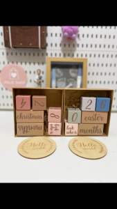 JIGLIE SHOP WOODEN BLOCKS SET MILESTONES BABY DIY PHOTOSHOOT ex