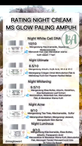 Cream Malam /Night Cream Ms Glow ECER/Ultimate-Luminous-Whitening-Acne-DNA