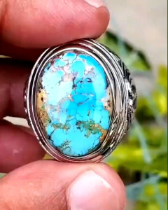 Natural Akik Pirus Persia Jari 8 - 9