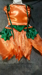 girls dress terno / COLOR ORANGE/ skirt garterized