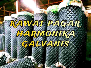 KAWAT HARMONIKA GALVANIS 1 ROLL PANJANG 25 METER TINGGI 1 METER DIAMETER LUBANG 5X5 CM