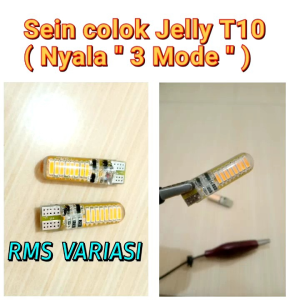Sein/senja colok jelly 16 LED soket T10 (Nyala 3 Mode) KUNING