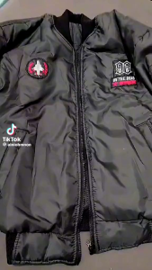 Jaket Parasut Bomber Varsity Logo Ontheroad Outdoor Hiking Gunung Camping Touring Pria Wanita