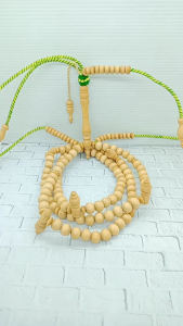 Tasbih tijani kayu Kemuning gading model bulat 8mm A199