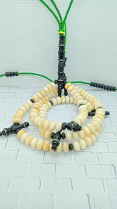 Tasbih Tijani Batu Marjan Putih Kombinasi User Black A193