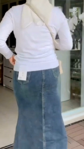 Rok Duyung Wanita Terbaru Bahan Jean Wash
