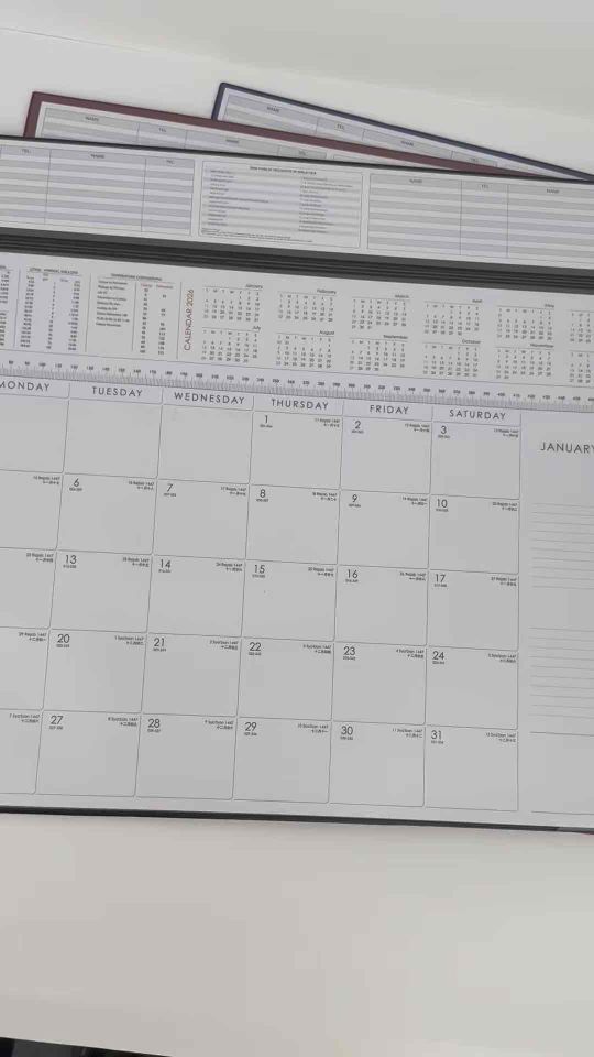 [Large] Table Planner 2026 PVC Diary For Large Planner Meeting Professional Monthly Calendar desk organizer office planning stationery
