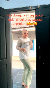 Celana Cutbray Scuba Premium - Celana Wanita Kantor - Celana Cutbray Higwaist Celana Wanita Kekinian