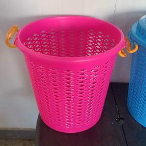 UniGlobal High Quality Round Laundry Basket With Cover And Clip Big Capacity Heavy Duty Space Saver