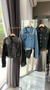 ●ECLAIRE● 043 Jacket Jaket Jeans Crop Kasual Korea Casual Trendy Rocker Chic Modis Kekinian Mode Import ixg