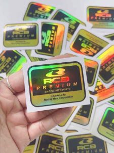 Tem dán phuộc bình dầu mẫu RCB Olin crom 7màu tem phuộc RCB Olin màu vàng có sẵn keo dán