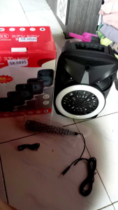 speaker bluetooth 5035 bass karaoke sx suangxiong mic bluetooth  dual speaker murah led USB memory card speaker