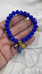 2027 Color of the Year Crystal with Wu lou Jade/St..Benedict/Mantra Lucky Charm Bracelet
