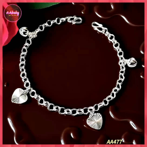 🌈 AAbaby Galleries AA477 Original Baby Silver Anklet Bracelet 爱心 Berry Love Rantai Kaki/Gelang Bayi