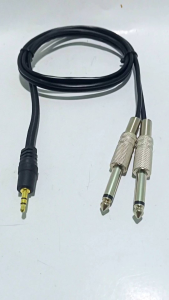 KABEL AUDIO 2 KE 1 JEK AUX 3.5MM TO 2 AKAI MONO COLOKAN HP KE MIXER 1.5 METER MURAH BERKUALITAS
