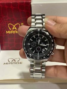 Mirage 8305 Silver Original Jam Tangan Pria Original Stainless Steel Tanggal Aktif Tahan Air