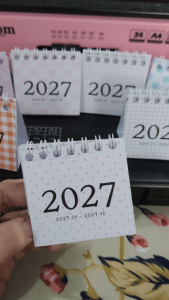 2027 Mini Desk Calendar Gingham style