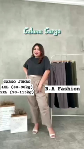 Celana Cargo Wanita Jumbo / Celana Cargo Kulot Big Size Wanita