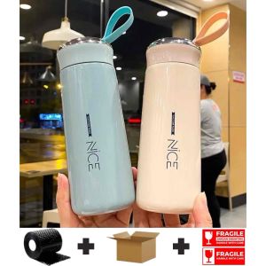 Botol Minum Termos Kaca Tumbler Bening Murah Nice 400ml / AskStore22