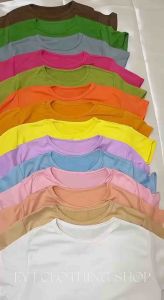 BUY 1+ GET 2 FREE (3PCS) Lou Double Lining Front Full Length Crew Neck Shirt Body Fitted Plain Tops Womenswear Lady Comfortable Everyday Basic Spandex Fabric