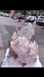 Cake Topper Hiasan Kue Kupu-Kupu Butterfly isi 10Pcs / Pajangan Sticker Kupu-Kupu Topper Kue / Hiasan Kue Ulang Sticker