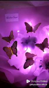 Buket Bunga Kupu-Kupu & Lampu LED: Dekorasi Ruangan Unik