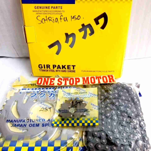 GEAR SET GIR PAKET SATRIA FU 150 428H-120L 43T/14T ORIGINAL ASLI FUKUKAWA