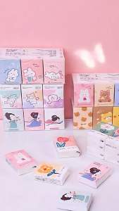 【9pack】8pulls/pack Capybara Handkerchief Paper Portable Small Pack Facial Tissue卡皮巴拉9连包纸巾