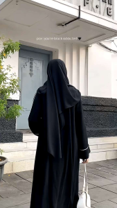 Abaya Qiana Gamis Arabian Hitam mewah Fashion Muslim Wanita Elegant