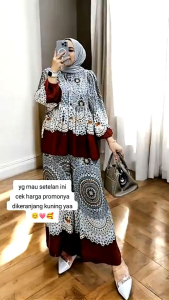 Terbaru Setelan wanita viral 2025 // oneset wayangpolkadot dan roda bahan rayon premium terlaris // setelan remaja viral 2025