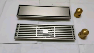 Phễu thoát sàn chống mùi hôi loại dài 30 cm x 8 cm vừa ống phi 48607690. Mặt cắt gạch . Hàng đồng cao cấp.