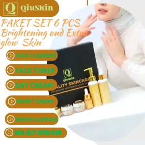 QIUSKIN QUALITY SKINCARE PAKET LENGKAP dapat membantu mencerahkan melembabkan dan menghaluskan kulit wajah